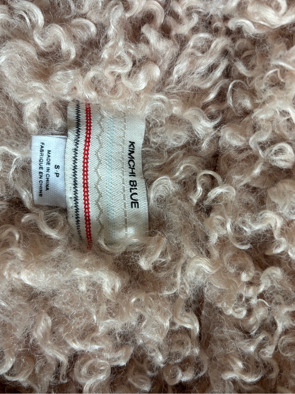Kimchi Blue Ember Patchwork Faux Fur Coat Navy Rust S - Picture 6 of 8